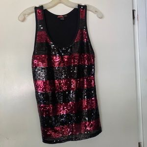 Forever 21 brand Black & Red Sequin Top